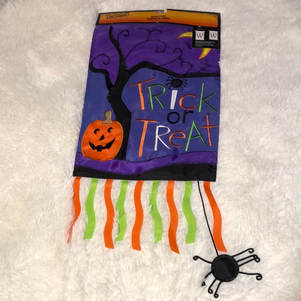 🎃 Pier 1 Halloween Trick or Treat 🕷️ Garden Flag 👻🦇 NWT